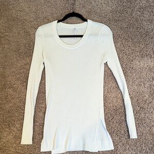 Athleta lightweight ribbed crewneck crewneck sweater tunic split side medium m